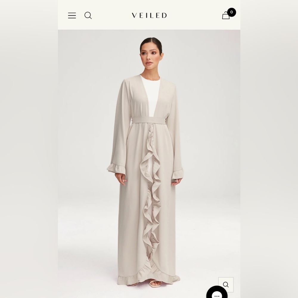 Veiled Collection- Mariam Ruffle Open Abaya - Picture 3 of 7